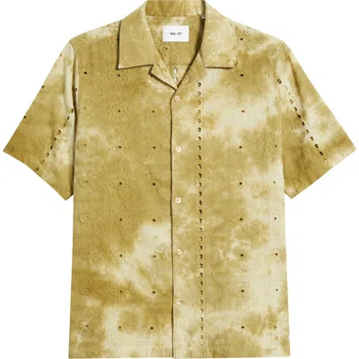 Nn07 Julio 5392 Eyelet Camp Shirt In Evergreen