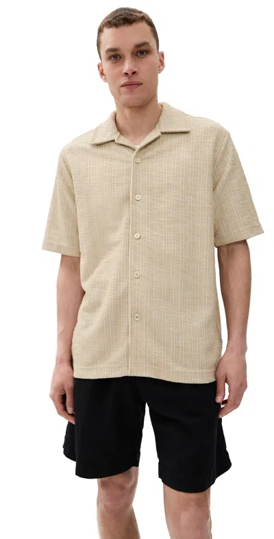 Nn07 Julio Boucle Knit Camp Shirt White Pepper