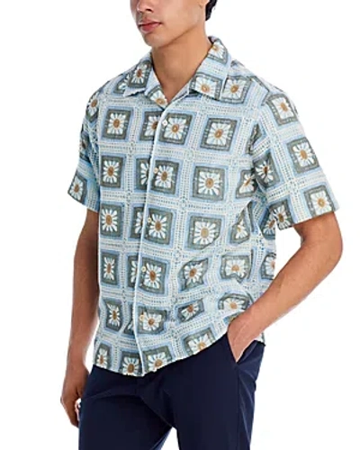 Nn07 Julio Cotton Floral Crochet Shirt In Multi Colour