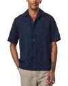 Nn07 Julio 5392 Camp-collar Broderie Anglaise Cotton Shirt In Navy Blue