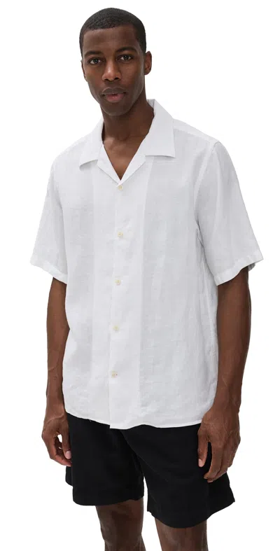 Nn07 Julio Linen Camp Shirt White