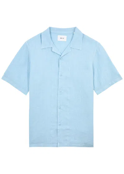 Nn07 Julio Linen Shirt In Blue