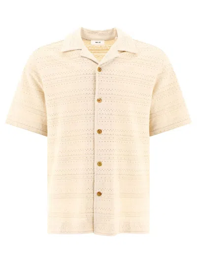 Nn07 Nn.07 "julio" Open-knitted Shirt In Beige