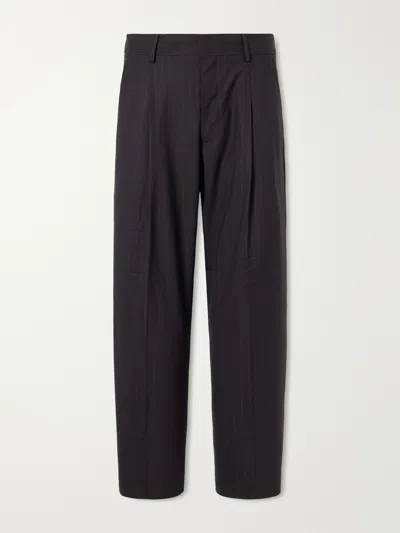 Nn07 Kay 10037 Straight-leg Pleated Woven Trousers In Purple