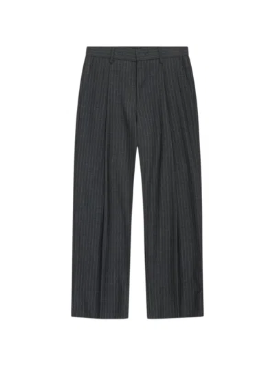 Nn07 Kay Pinstriped Trousers In Black