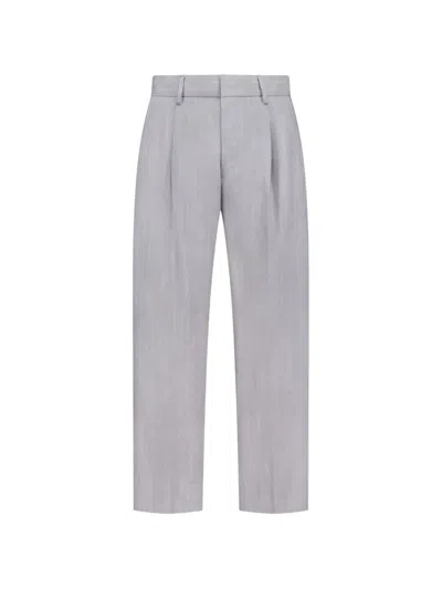 Nn07 Kay Pinstripe-pattern Trousers In Silver