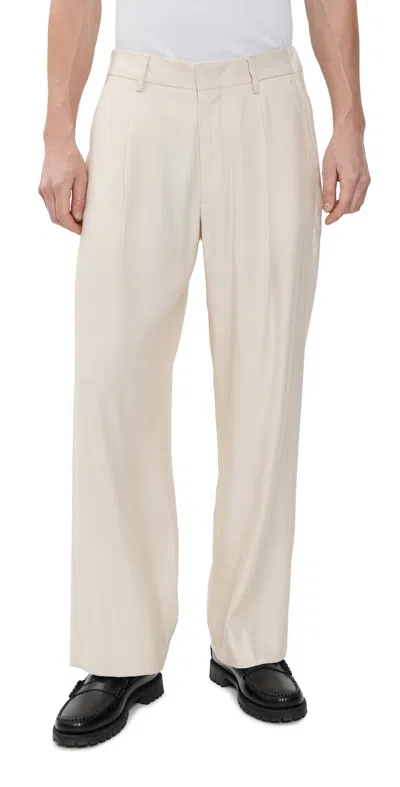 Nn07 Kay Pleated Linen Trousers Ivory