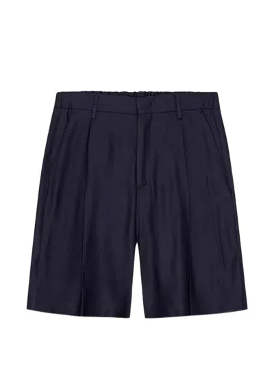 Nn07 Kay 1420 Straight-leg Pleated Stretch Organic Cotton Shorts In Black