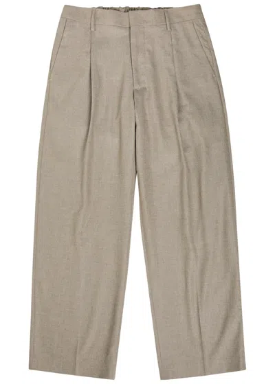 Nn07 Kay Pleated Straight-leg Woven Trousers In Gray