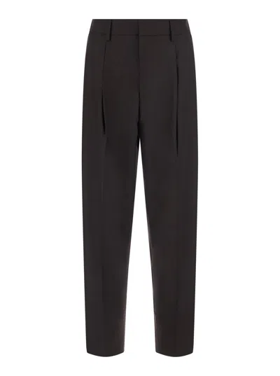 Nn07 Nn.07 Kay Wool Pleated High-waist Wide-leg Trousers In Black