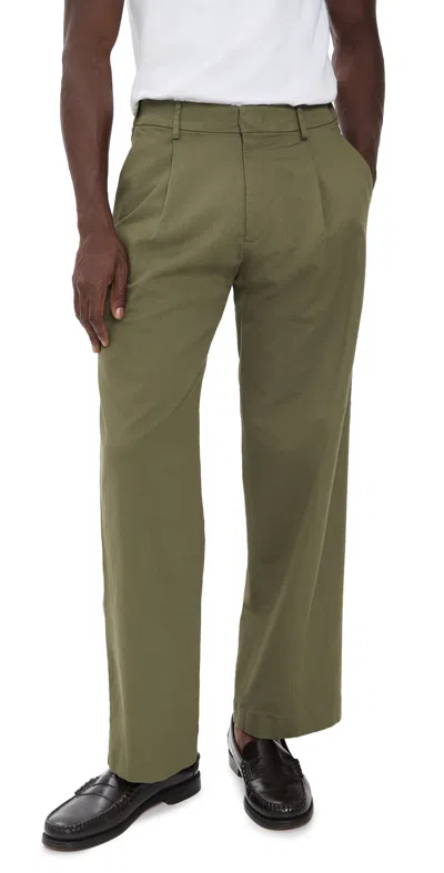 Nn07 Kaye Cotton Relaxed Pleated Trousers 32 Shadow Moss