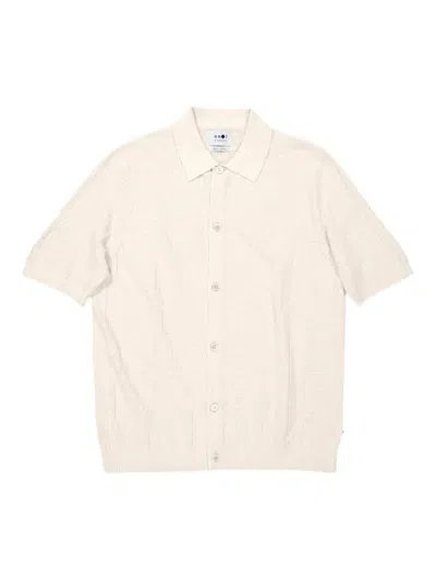 Nn07 Knitted Polo Shirt In White