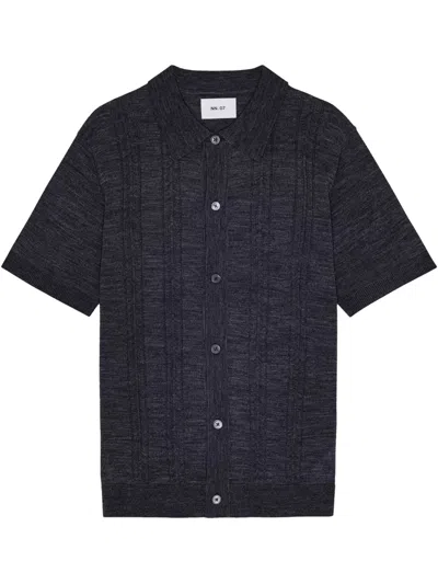 Nn07 Knitted Shirt In Blue