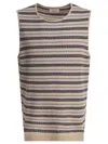 Nn07 Bari Stripe Organic Cotton Knit Tank In Beige