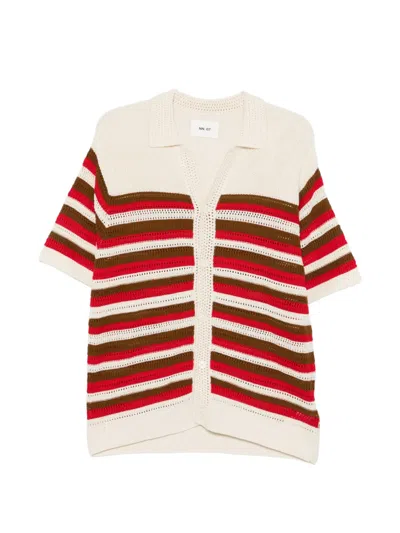 Nn07 Lars Striped Knit Shirt In Neutral