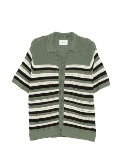 Nn07 Lars Polo Cardigan In Sea Spray
