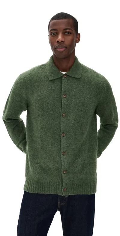 Nn07 Lee Full Button Cardigan Capers In Green