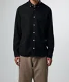 Nn07 Levon Button Down Shirt In Black In Black