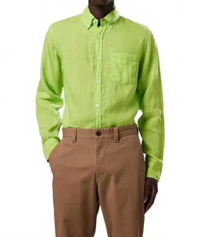 Nn07 Levon Long Sleeve Button Down Shirt In Neon Green