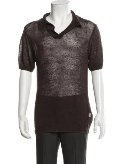 Pre-owned Nn07 Linen Collar Polo Sweater In Brown