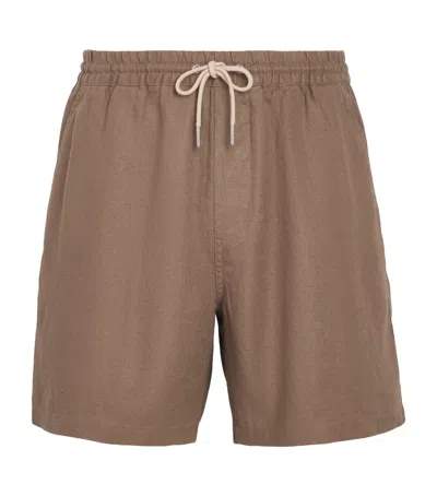 Nn07 Linen Drawstring Gregor Shorts In Brown