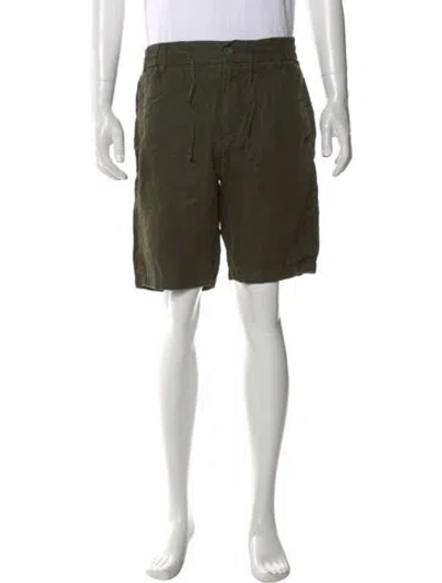 Pre-owned Nn07 Linen Flat Front Shorts In Green