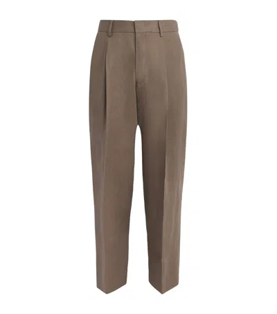 Nn07 Linen Kay Wide-leg Trousers In Brown