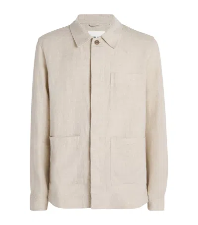 Nn07 Linen Olav Button-up Shirt In Neutral