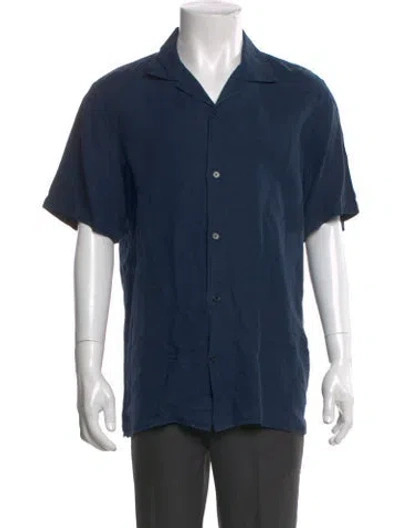 Pre-owned Nn07 Linen Short Sleeve Shirt In Blue