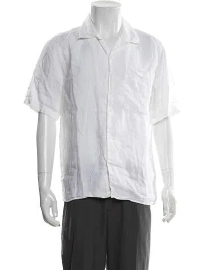 Pre-owned Nn07 Linen Short Sleeve Shirt In White