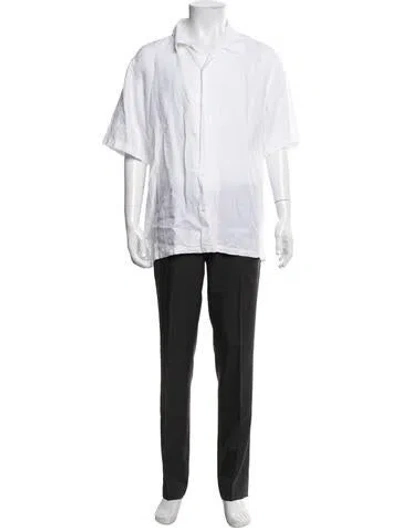 Pre-owned Nn07 Linen Short Sleeve Shirt In White