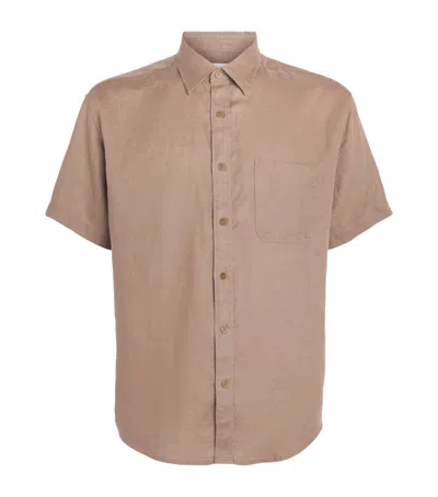 Nn07 Nn.07 Linen Short-sleeve Shirt In Brown