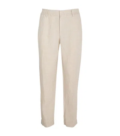 Nn07 Linen Tapered Trousers In Beige