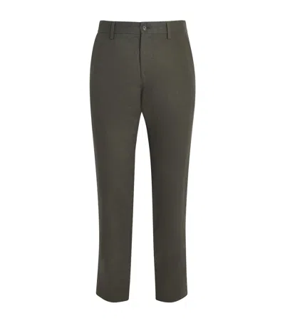 Nn07 Linen Theo Slim Trousers In Green
