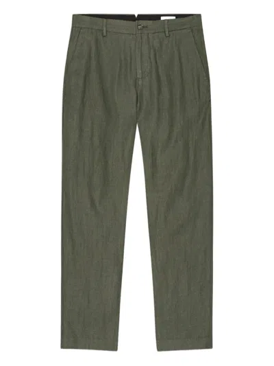 Nn07 Linen Trousers In Green