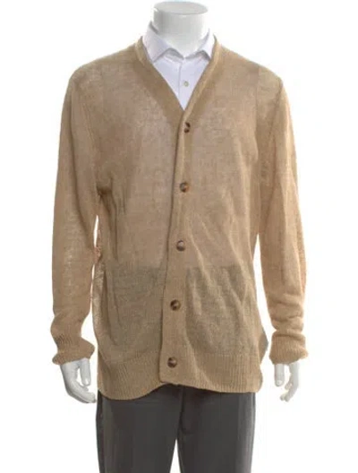 Pre-owned Nn07 Linen V-neck Cardigan In Neutral