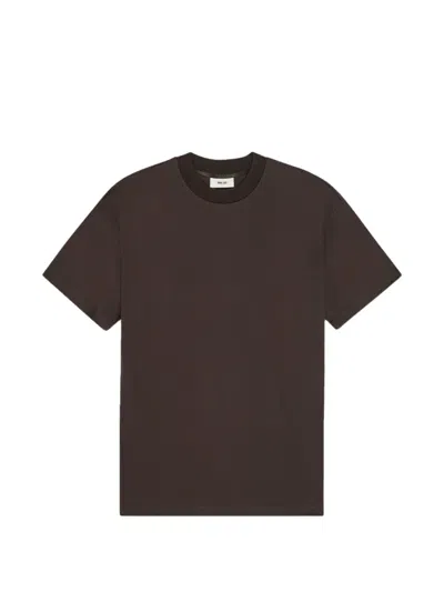 Nn07 Lionel Ribbed Crew-neck T-shirt In Brown