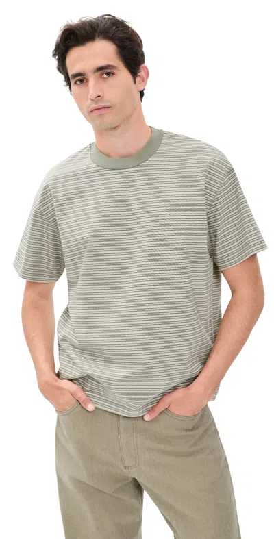 Nn07 Lionel 30046 Striped Cotton-jersey T-shirt In Green