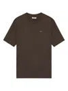 Nn07 Adam 3209 Logo-embroidered Pima Cotton-jersey T-shirt In Brown