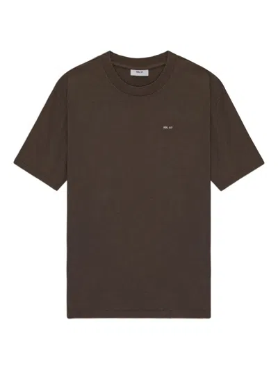 Nn07 Adam 3209 Logo-embroidered Pima Cotton-jersey T-shirt In Brown