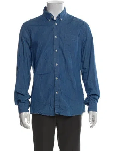 Pre-owned Nn07 Long Sleeve Denim Shirt In Blue