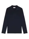Nn07 Long-sleeve Polo-collar T-shirt In Black