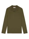 Nn07 Long-sleeve Polo-collar T-shirt In Green