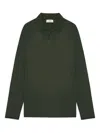 Nn07 Long-sleeve Polo-collar T-shirt In Green