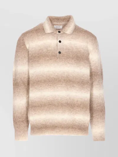 NN07 LONG SLEEVE RIBBED KNIT SWEATER WITH REGULAR COLLAR