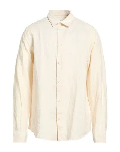 Nn07 Nn.07 Man Shirt Ivory Size L Linen In Brown