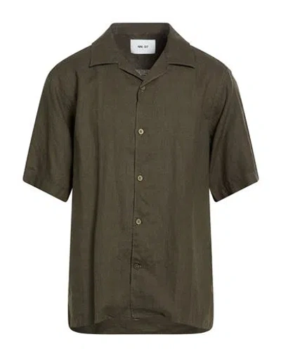 Nn07 Man Shirt Military Green Size Xxl Linen