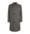 Nn07 Chevron Motif Long Sleeve Coat With Pockets In Grey