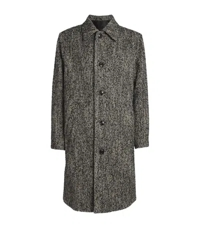 Nn07 Franco 8439 Tweed Overcoat In Gray