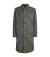 Nn07 Chevron Motif Long Sleeve Coat With Pockets In Grey